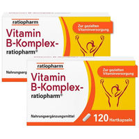 Produktbild von ratiopharm Vitamin B-Komplex Kapseln 240 Stück laktosefrei glutenfrei zuckerfrei für Schwangere und Stillende