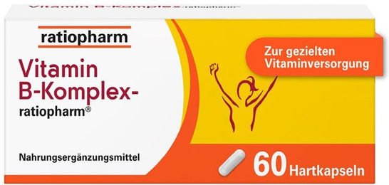ratiopharm Vitamin B Komplex Kapseln laktosefrei glutenfrei zuckerfrei ohne Gelatine für Schwangere und Stillende 60 Stück – Bild 1 von 1