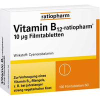 Produktbild von ratiopharm Vitamin B12 10 µg Filmtabletten für Erwachsene, Kinder und Schwangere 100 Stück