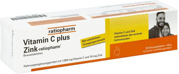 ratiopharm Vitamin C und Zink Brausetabletten mit 1000 mg Ascorbinsäure – Bild 1 von 1