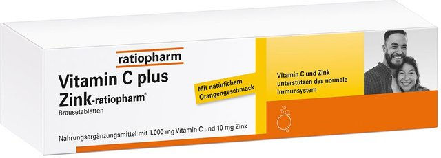 ratiopharm Vitamin C und Zink Brausetabletten mit Ascorbinsäure 40 Stück – Bild 1 von 1