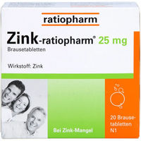 Produktbild von Ratiopharm Zink 25 mg Brausetabletten 20 Stück