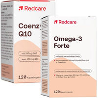 Produktbild von Redcare Coenzym Q10 und Omega-3 Forte Kapseln vegan glutenfrei laktosefrei ohne Zusatzstoffe
