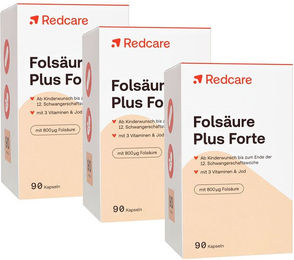 RedCare Folsäure Plus Forte Kapseln Vegan für Schwangere und Stillende – Bild 1 von 1