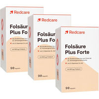 Produktbild von RedCare Folsäure Plus Forte Kapseln Vegan für Schwangere und Stillende