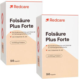 RedCare Folsäure Plus Forte Kapseln Vegan für Schwangere und Stillende 180 Stück – Bild 1 von 1