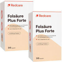 Produktbild von RedCare Folsäure Plus Forte Kapseln Vegan für Schwangere und Stillende 180 Stück