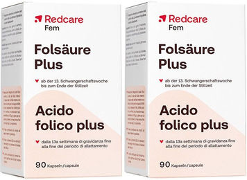 Redcare Folsäure Plus Kapseln Vegan und Glutenfrei für Schwangere und Stillende 180 Stück – Bild 1 von 1