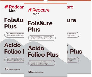 Redcare Folsäure Plus Men Kapseln für Männer vegan glutenfrei laktosefrei 180 Stück – Bild 1 von 1