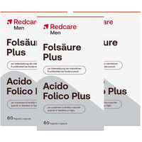 Produktbild von Redcare Folsäure Plus Men Kapseln für Männer vegan glutenfrei laktosefrei 180 Stück