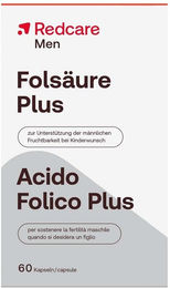 Redcare Folsäure Plus Men Kapseln für Männer vegan glutenfrei laktosefrei ohne Zusatzstoffe 60 Stück – Bild 1 von 1