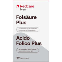 Produktbild von Redcare Folsäure Plus Men Kapseln für Männer vegan glutenfrei laktosefrei ohne Zusatzstoffe 60 Stück