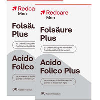 Produktbild von Redcare Folsäure Plus Men Kapseln Vegan Doppelpack 120 Stück