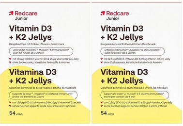 Redcare Junior Vitamin D3 + K2 Gummis zuckerfrei für Kinder und Erwachsene – Bild 1 von 1