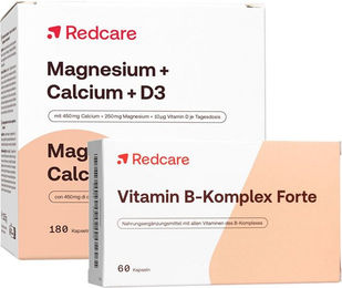 Redcare Magnesium Calcium D3 Vitamin B-Komplex Forte Kapseln ohne Zusatzstoffe 240 Stück – Bild 1 von 1