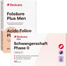 Redcare Schwangerschaft Phase 0 + Folsäure Plus Men Kapseln für Männer vegan und glutenfrei 60 Stück – Bild 1 von 1