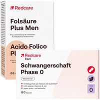Produktbild von Redcare Schwangerschaft Phase 0 + Folsäure Plus Men Kapseln für Männer vegan und glutenfrei 60 Stück