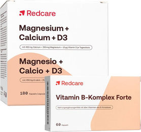 RedCare Vitamin B-Komplex Forte mit Magnesium, Calcium und Vitamin D3 Kapseln 240 Stück – Bild 1 von 1