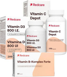 RedCare Vitamin B-Komplex Forte mit Vitamin D3 800 I.E. und Vitamin C Depot Kapseln vegan glutenfrei 250 Stück – Bild 1 von 1