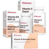 Produktbild von RedCare Vitamin B-Komplex Forte mit Vitamin D3 800 I.E. und Vitamin C Depot Kapseln vegan glutenfrei 250 Stück