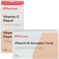 Produktbild von Redcare Vitamin C Depot mit Ascorbinsäure und Redcare Vitamin B-Komplex Forte Kapseln 160 Stück