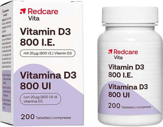 Redcare Vitamin D3 800 I.E. Tabletten laktosefrei glutenfrei vegetarisch 200 Stück – Bild 1 von 1