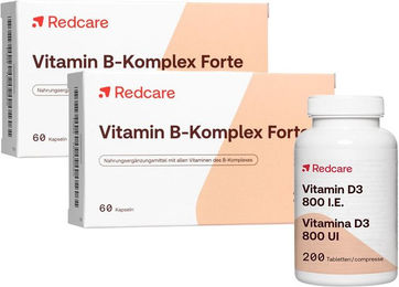 Redcare Vitamin D3 800 I.E. und B-Komplex Forte Tabletten – Bild 1 von 1