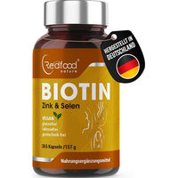 Produktbild von Redfood Biotin Gold Kapseln mit Zink und Selen vegan für Frauen 365 Stück