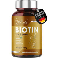 Produktbild von Redfood Biotin Zink Selen Kombination vegan ohne Zusatzstoffe 365 Kapseln