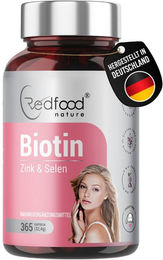 Redfood Biotin Zink und Selen Kapseln für Frauen vegan 365 Stück – Bild 1 von 2