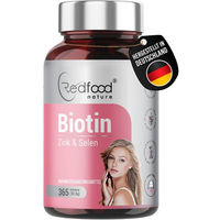 Produktbild von Redfood Biotin Zink und Selen Kapseln für Frauen vegan 365 Stück