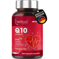 Produktbild von Redfood Coenzym Q10 Ubiquinon Kapseln vegan laktosefrei glutenfrei ohne Gelatine 240 Stück