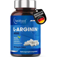 Produktbild von Redfood L-Arginin Kapseln vegan glutenfrei laktosefrei ohne Zusatzstoffe