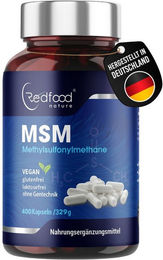 Redfood MSM Kapseln mit Methylsulfonylmethan ohne Zusatzstoffe 400 Stück – Bild 1 von 2