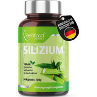 Produktbild von Redfood Silizium Kapseln mit Bambusextrakt vegan und vegetarisch ohne Zusatzstoffe