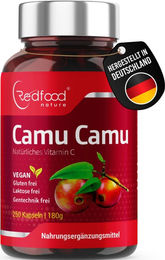 Redfood Vitamin C aus Camu Camu Extrakt Kapseln vegan ohne Zusatzstoffe 250 Stück – Bild 1 von 2