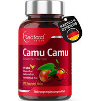 Produktbild von Redfood Vitamin C aus Camu Camu Extrakt Kapseln vegan ohne Zusatzstoffe 250 Stück