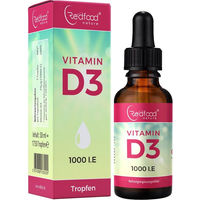 Produktbild von Redfood Vitamin D3 Tropfen 1000 IE für Kinder, Männer, Frauen und Senioren