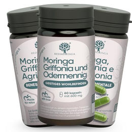 RedMoringa 5-HTP Kapseln hochdosiert mit 300 mg Griffonia, Vitamin B6 und Moringa, 180 vegane Kapseln – Bild 1 von 7