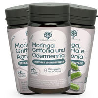 Produktbild von RedMoringa 5-HTP Kapseln hochdosiert mit 300 mg Griffonia, Vitamin B6 und Moringa, 180 vegane Kapseln