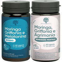 Produktbild von RedMoringa Griffonia und Melatonin 2-Produkt-Set mit 120 Kapseln Bio vegan glutenfrei laktosefrei