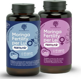 RedMoringa Kinderwunsch Set für Frauen und Männer mit Folsäure, Zink, Selen und Bio Moringa in Kapseln, vegan und ohne Zusatzstoffe – Bild 1 von 3