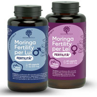 Produktbild von RedMoringa Kinderwunsch Set für Frauen und Männer mit Folsäure, Zink, Selen und Bio Moringa in Kapseln, vegan und ohne Zusatzstoffe
