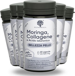 RedMoringa Kollagen Hyaluron mit Vitamin C und Bio Moringa Kapseln 360 Stück bio glutenfrei laktosefrei – Bild 1 von 3