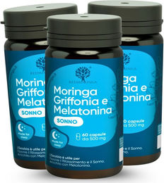 RedMoringa Melatonin mit Escolzia, Griffonia und Bio Moringa Kapseln 180 Stück – Bild 1 von 3