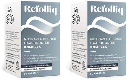 Refolliq Nutraceutical Hairbooster Complex Biotin-Komplex vegan 100 Kapseln – Bild 1 von 2