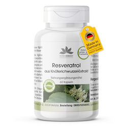 Resveratrol 500 mg Knöterich-Extrakt HERBADIREKT by Warnke Vitalstoffe 60 Kapseln – Bild 1 von 1