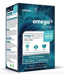 Revive Omega-3 Active Kapseln mit 756 mg EPA und 504 mg DHA pflanzlicher Ursprung ohne Zusatzstoffe – Bild 1 von 1
