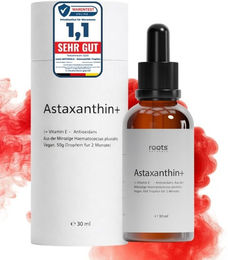 roots Naturals Astaxanthin Tropfen mit Vitamin-Kombination vegan und ohne Zusatzstoffe – Bild 1 von 1