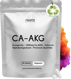 roots Naturals Calcium-Alphaketoglutarat CaAKG vegan Kapseln 1000 mg ohne Zusatzstoffe – Bild 1 von 2